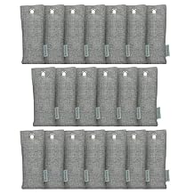 Activated Charcoal Bags Air Purifying 20 Pack, Bamboo Charcoal Odor Absorber for Shoes Closet Drawer Car, 50g Gray, Natural Odor Neutralizer, Moisture Absorber, Reusable up to 2 Years