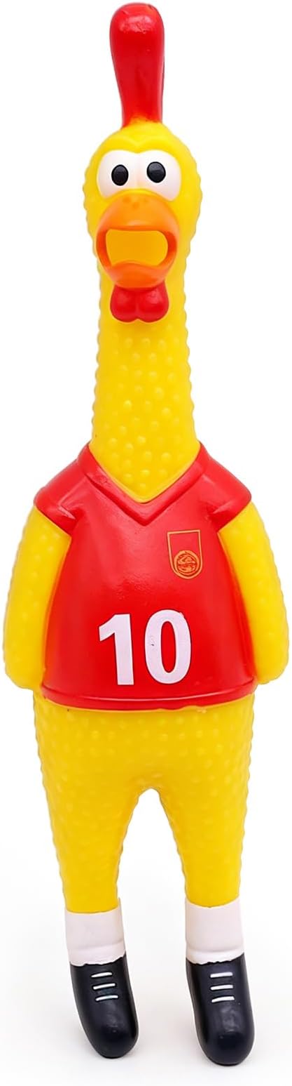 POPLAY 14 Inch Chicken Dog Toy Grade Latex Squeeze Chicken
