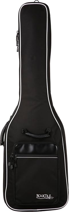 ROCKTILE 4/4 Electric Bass Bag - Padded with Backpack Set Gig Bag for Electric Bass Black