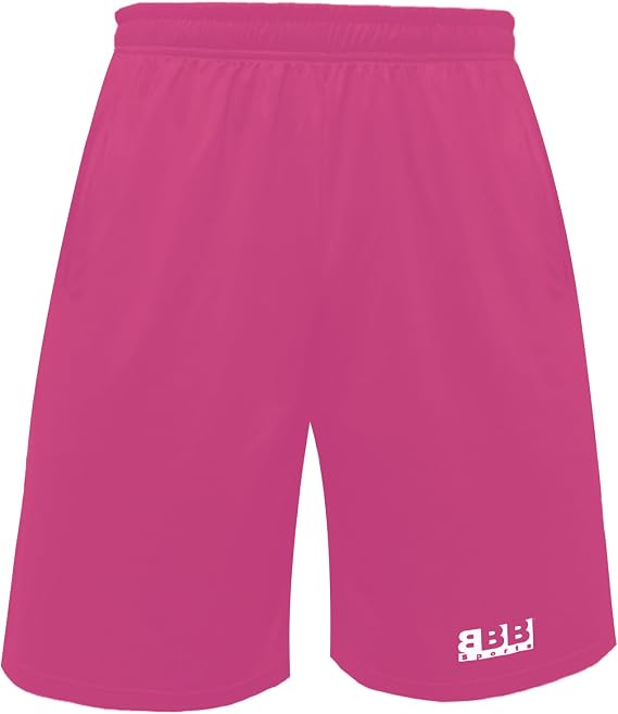 BBB Sports Wicking Training Short w/Covered Elastic Waistband Drawcord Inside Pink