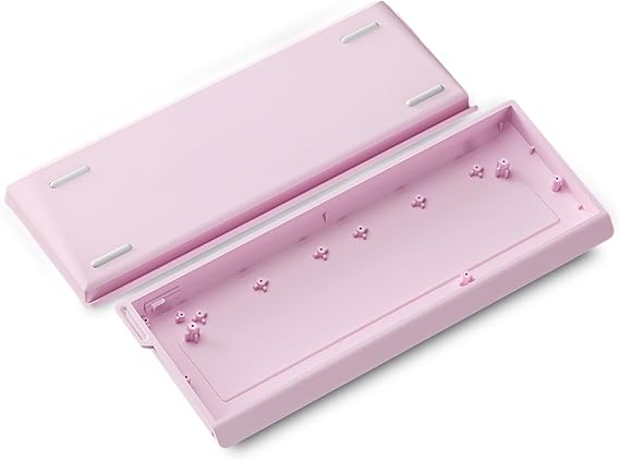 H60 Aluminum Keyboard Case,60% Customized Mechanical Gaming Keyboard Housing Compatible with Woot60HE/MADLIONS MAD 60 HE 61Keys Compact Barebones Keyboards DIY (Pink)