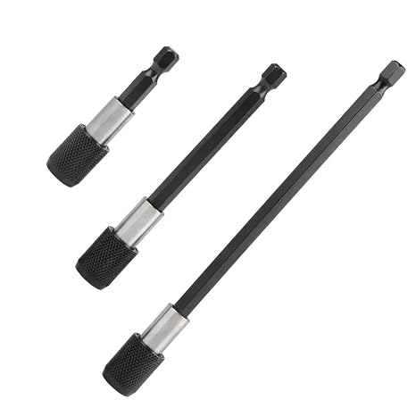 3 adet mıknatıslı uç tutucu, manyetik matkap uzatma tutucu, 60/100/150 mm 1/4 inç altıgen şaft, hızlı değiştirme ucu, matkap için uzatma çubuğu