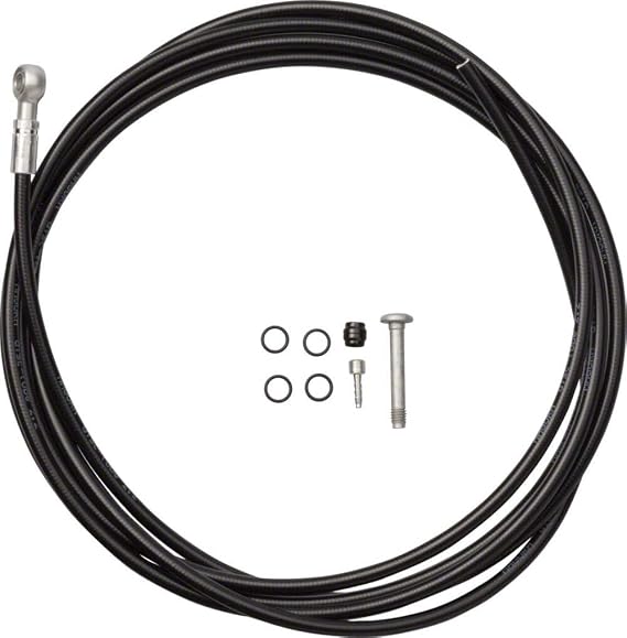 Magura Hydraulic Brake Hose - 2500mm, for MT4 to MT Trail SL, Pressed Banjo Fitting, Black