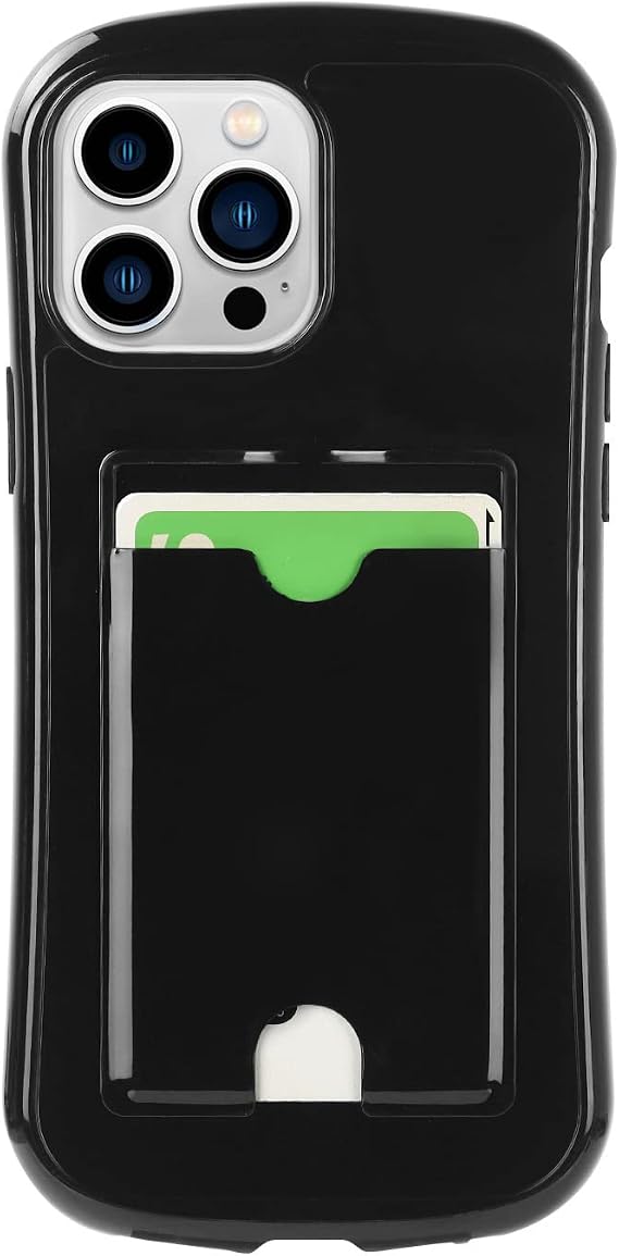 Pelanty for iPhone 13 Pro Max Clear Case for iPhone 12 Pro Max Mobile Phone Cover Flexible Silicone Transparent TPU Bumper Back Cover IC Card Storage for iPhone 12 Pro Max/13 Pro Max Smartphone Case Four Corner Parts Shock Absorption Thin Lightweight Card Storage - Black