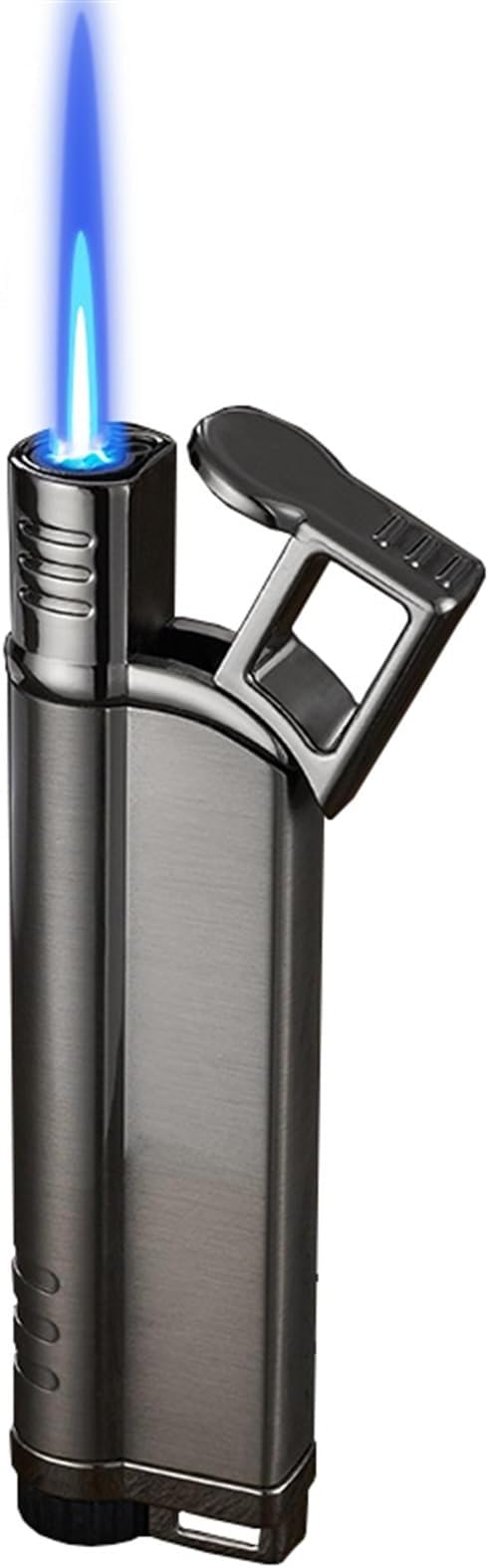 Metal lighter, torch lighter, windproof blue flame lighter, portable lighter, inflatable and adjustable flame size lighter, suitable for camping, indoor, outdoor, gift(C)