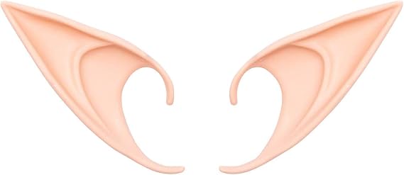 Elf Ears Cosplay Masquerade Accessories - Fairy Pixie Soft Pointed Tips Anime Party Dress Up Costume for Halloween Christmas Party (1 Pair-Long)