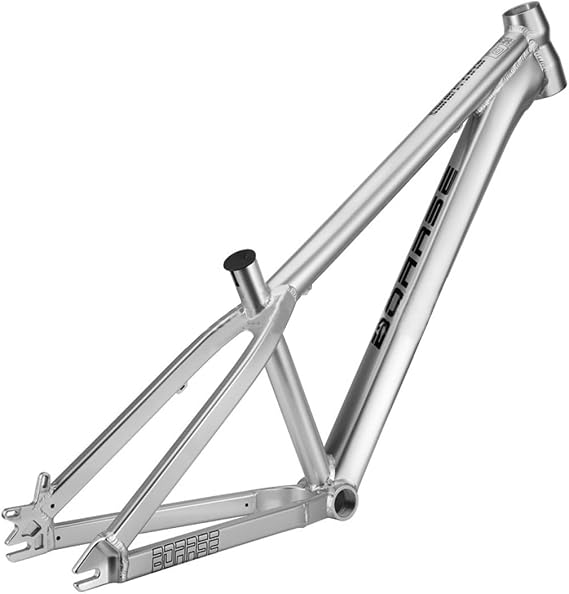 Mountain Bikes Hardtail Frame 26er 12.9in DJ/4X Dirt Jump Bike Frame Aluminum Alloy Disc Brake Frames BSA BB73mm,10 * 135mm Open File, Single-Speed Dropout(Silver)