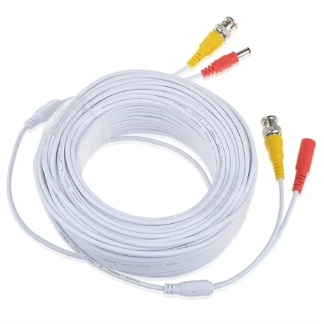 White 150ft BNC Extension Cable for Samsung Wisenet SDC-89445BF Security System