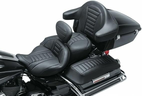 Mustang Motorcycle Seats 79012 Super Touring Deluxe Driver Backrest for Harley-Davidson Electra Glide Standard, Road Glide, Road King & Street Glide 2008-'21, Deluxe, Black