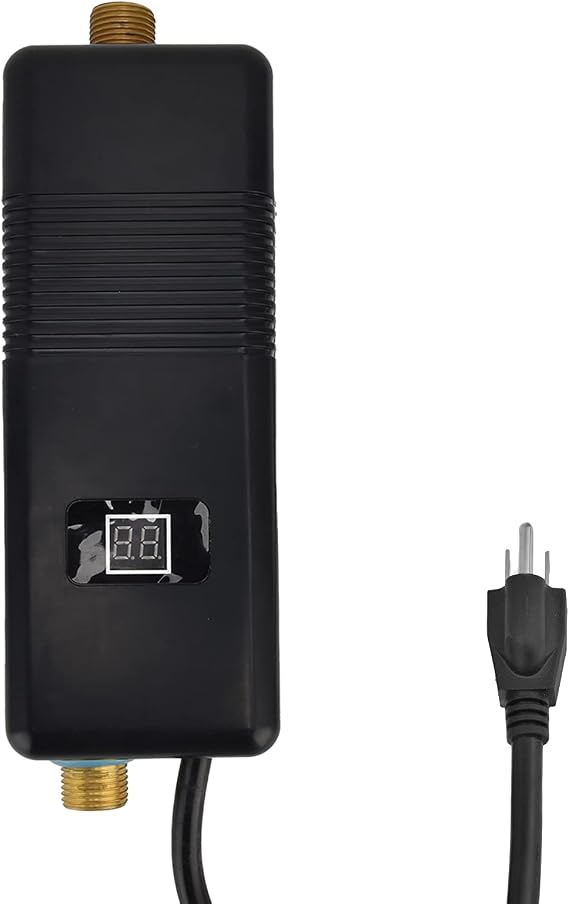 Tankless Water Heater Electric 3KW, Hot Water Heater Digital Display,Mini Electric Instant Hot Water Heater Under Sink,Overheating ,for Home Bathroom Kitchen Washing(US 110V)