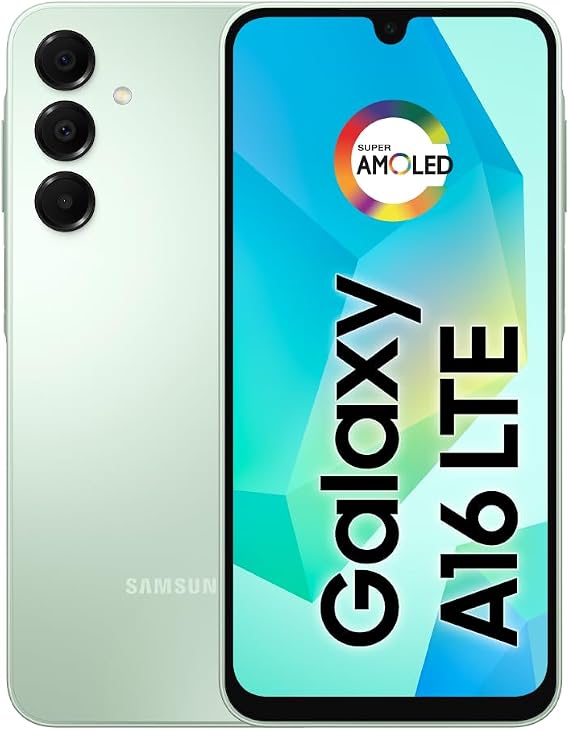 Samsung Galaxy A16 4G Dual SIM (128GB, 2025) 6.7" 90Hz AMOLED, Splash Resistant 8Core, 50MP Camera (Factory Unlocked International Model for GSM, Global) A165M/DS (25W Fast Charger Bundle, Green)