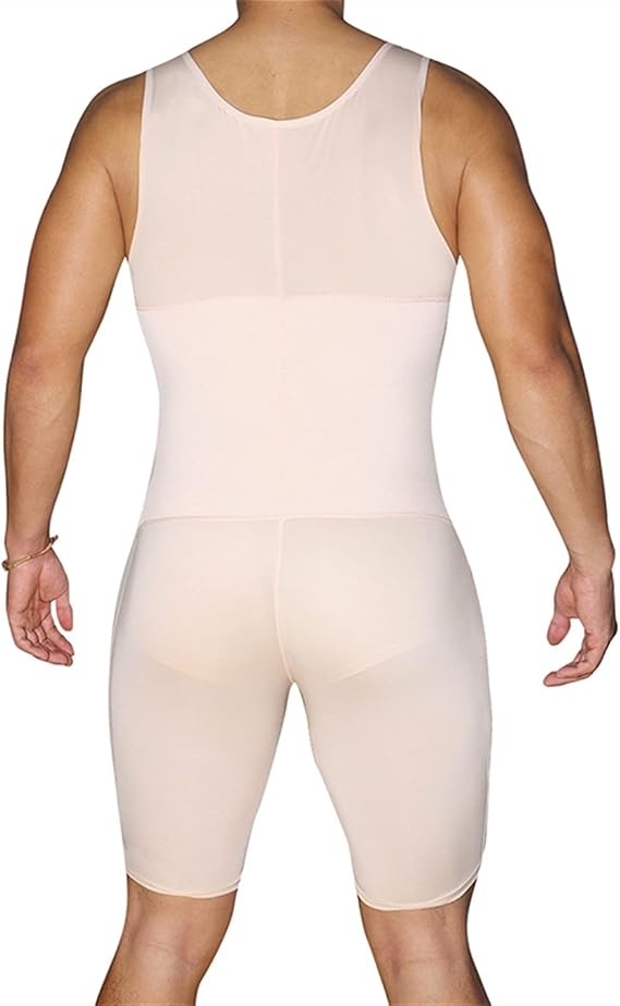 XMXM Plus Size Bodysuit for Men Weight Loss Compression Shaper Open Crotch Full Body Shapewear Tummy Control Waist Trainer