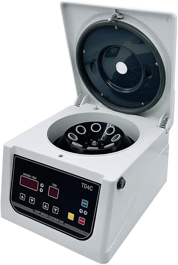 Electric Lab Benchtop Centrifuge Machine 0-4000RPM Speed Adjustment,999mins Timing,LCD Display for Blood Serum/Fat Separator