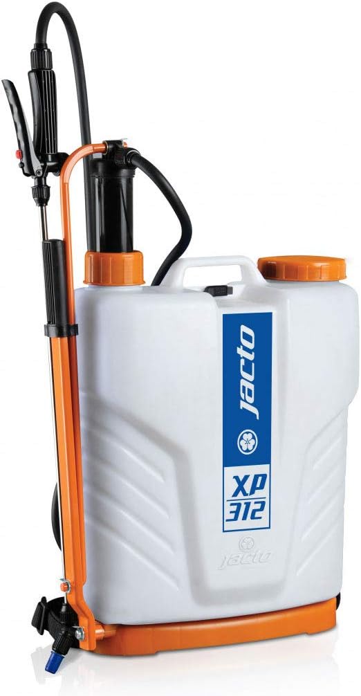 Jacto XP-312 Backpack Sprayer - 3-Gallon Professional-Grade, Lightweight & Ergonomic with High-Pressure Performance. Translucent White