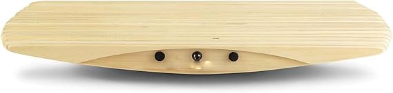 Maple Wood Wobble Balance Board - 360 Rocker Board for Standing Desk, Ankle Strength Training, Surf-Snow-Skate Simulation, Supports 330lbs
