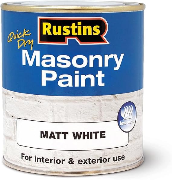Rustins Quick Dry Masonry Paint Matte White 500ml