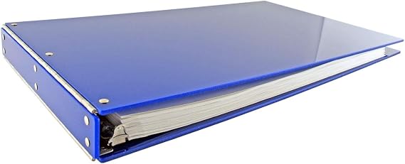11x17 Binder Acrylic Panel Featuring a 1" Angle-D Ring Blue