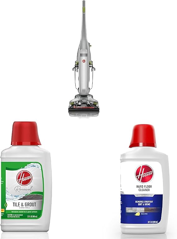 Hoover FloorMate Deluxe Hard Floor Cleaner Machine & Renewal Tile and Grout Floor Cleaner & Renewal Hard Floor Cleaner for Sealed Hard Floors, Concentrated Cleaning Solution for FloorMate Machines