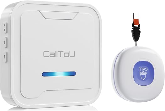 CallToU Caregiver Pager Wireless Call Button for ElderlySenior,2026 New Version Pager with Vibration & Rechargeable,Nurse Alert System for Home Care Seniors 2 Pager and 2 Button