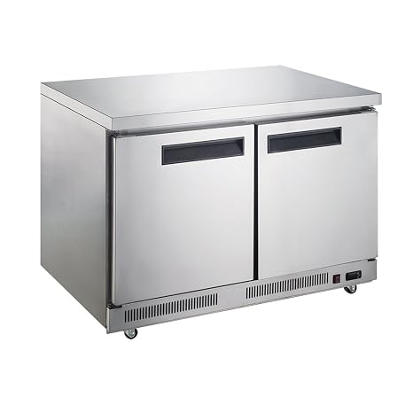 Dukers DUC60R 15.5 cu. ft. 2-Door Undercounter Commercial Refrigerator in Stainless Steel
