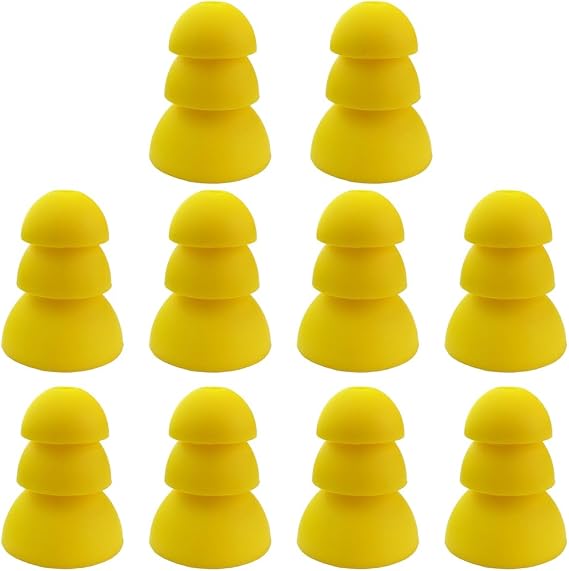 Replacement Triple Flange Eartips for Shure & Elgin Earbuds,5 Pairs