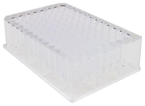 Caplugs Evergreen 290-8551-01N 96-Well Non-sterile Tapered Deep-Well Microplates DP9C Series, Natural, PS, Well Volume 1.0 mL, Specimen Storage, Dilution, DNA Sequencing, Lab Research (Pack of 20)
