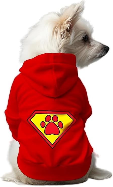 Kedi ve Köpek Kıyafeti & Elbisesi Kırmızı Hoodie Super Paw XL
