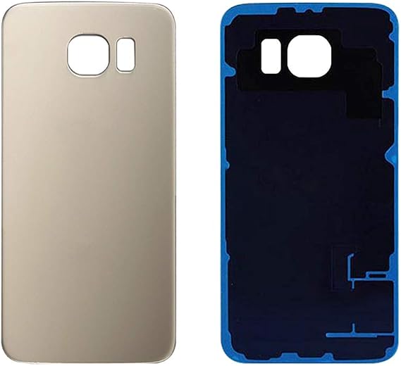 Rear Glass Back Battery Housing Door Cover Back Case Replacement for Galaxy S6 Edge G925 G925F (Gold)