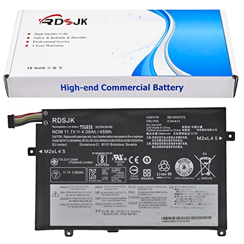 RDSJK 01AV411 01AV412 01AV413 Laptop Battery for Lenovo ThinkPad E470 E470C E475 Series SB10K97568 SB10K97569 SB10K97570 3ICP65490 3ICP65590 3INP65491 11.1V 45Wh