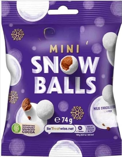 Mini Snow Balls Chocolate Bag 74g (Pack Of 2) "Taste the sweetness in every bite" For All Occasions