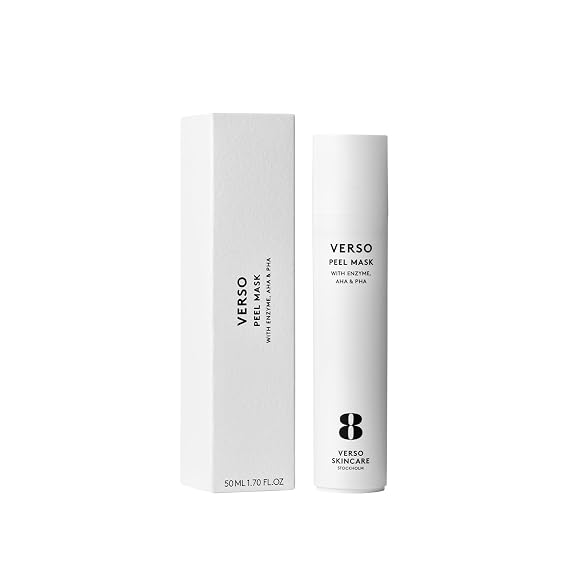 Verso Skincare | Peel Mask with Enzyme, Aha, Pha | Exfoliating Mask Enzyme Peel for Youthful Skin | Face Care Made Easy (1.6 fl oz)
