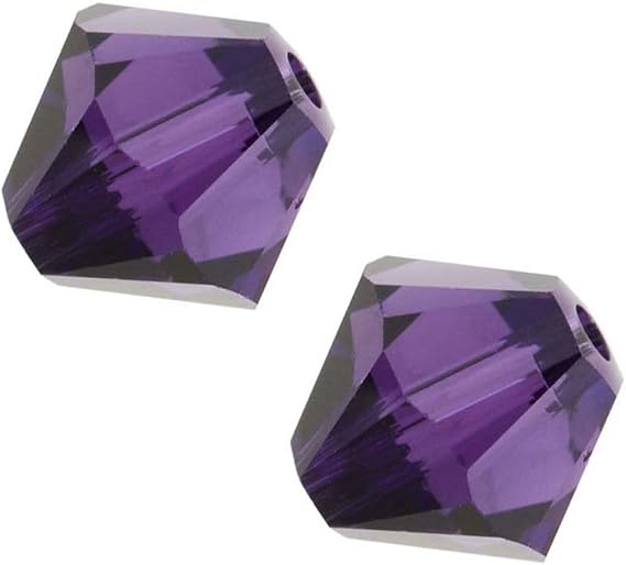 200pcs Adabele Austrian 6mm Faceted Loose Bicone Crystal Beads Purple Velvet Compatible with Swarovski Crystals 5301/5328 SSB627