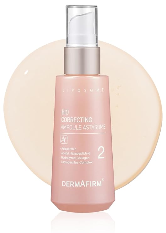 DERMAFIRM Bio Correcting Hydrating Serum Korean Ampoule Astasome A4 | Hydrating Pore Firming & Tightening Facial Serum for Face w/ Collagen, Astasome & Peptide | No Animal Trials No Paraben 1.69 fl oz