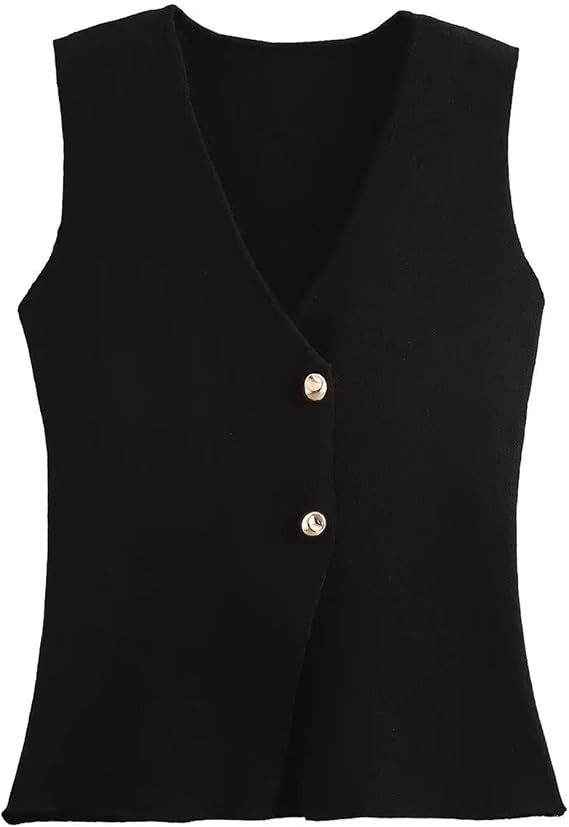 JASCLS Womens Cropped Sweater Vest V Neck Button Down Y2k Crop Knit Flower Trendy Sleeveless Chunky Tank Tops