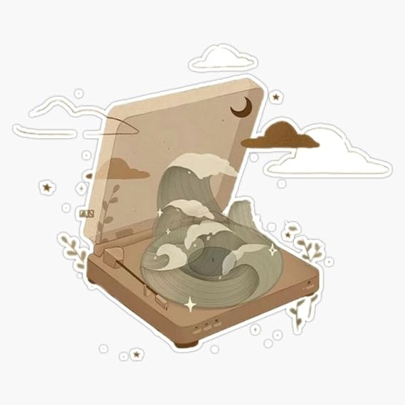 Magnet music box Magnetic Reusable Vinyl Sticker Decal 5"