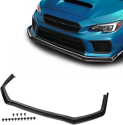 Front Bumper Lip Spoiler Compatible with Subaru WRX STI 2015-2020 Sedan CS-Style 3PCS Front Lip Glossy Black