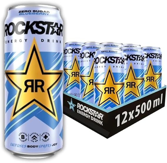 Rockstar Sugar Free Energy Drink Blueberry Flavour(12x500ml)