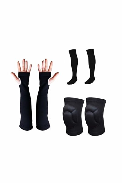 Volleyball Set - Knee Pad, Socks and Sleeves (Size M) | Fully Protected Volleyball Accessories for Professional Players