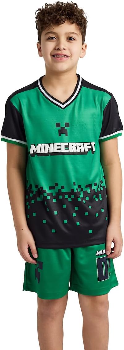 Minecraft Creeper 09 Boy's 2-Pack Soccer Jersey & Shorts Combo Set