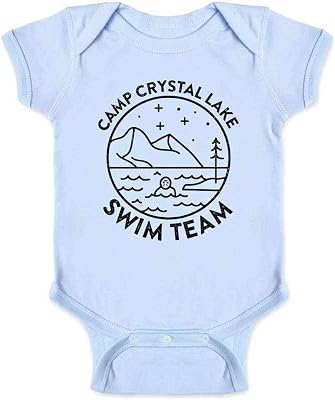 Pop Threads Camp Crystal Lake Swim Team Halloween Horror Infant Baby Boy Girl Bodysuit