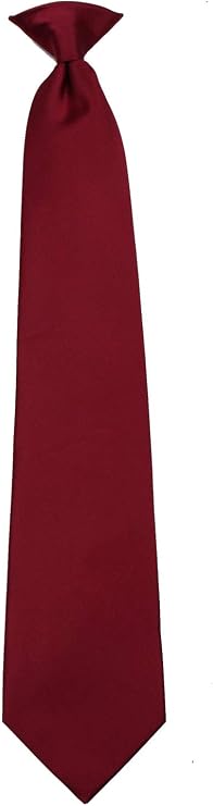 Mens Solid Color Clip On Easy to Remove Clip Necktie Ties
