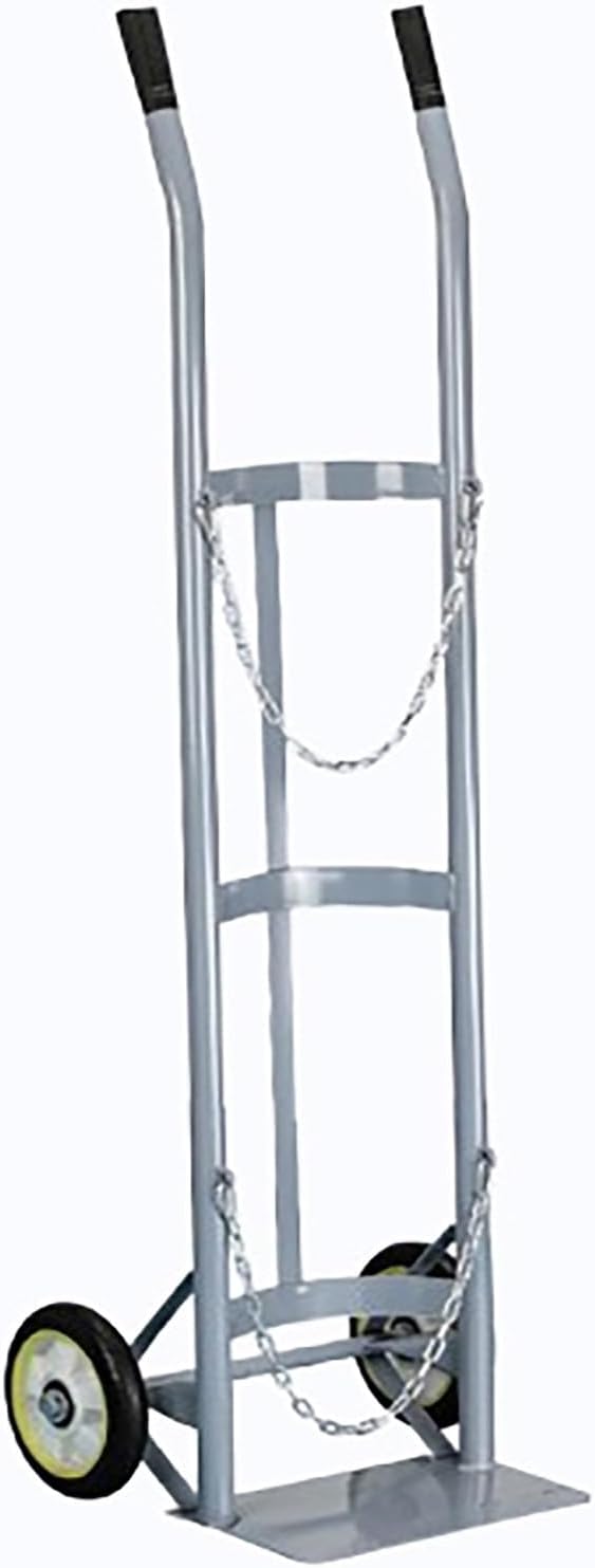 ZIMGOD Oxygen Tank Holder Oxygen Handcart w/Handle & 2 Protection Chain, Single Gas Cylinder Trolley Oxygen Organizer Device, Home Oxygen Tanks Dolly for 40/50 L Cylinders