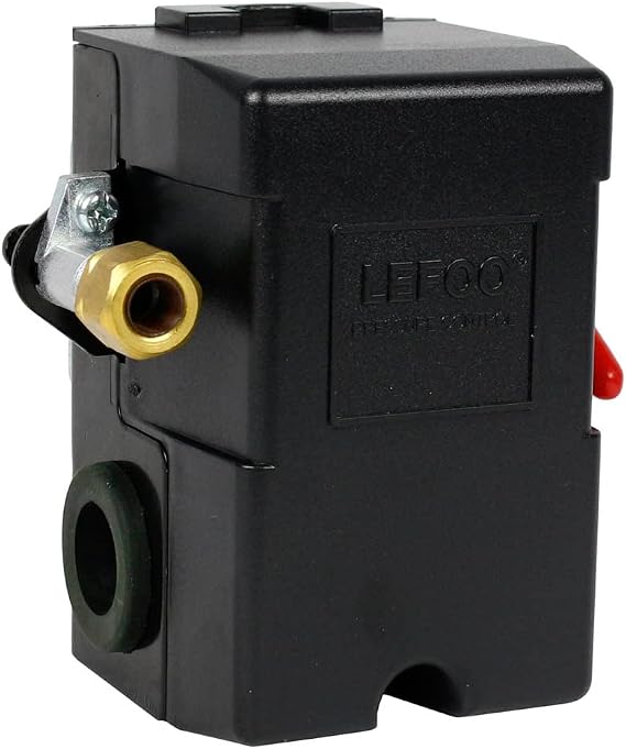 Pressure Switch for Air Compressor 95-125 psi Single Port Heavy Duty 26A Replaces Hubbell Furnas Square D Siemens Sears DEWALT Craftsman Black MAX Jenny Black and Decker