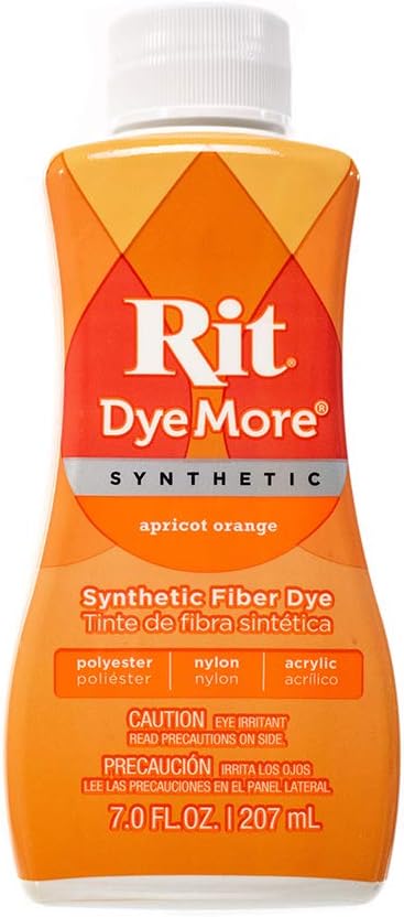 Rit DyeMore 7 Oz. Synthetic Liquid Fiber Dye for Clothing, Décor, and Crafts – Apricot Orange (1 Pack)
