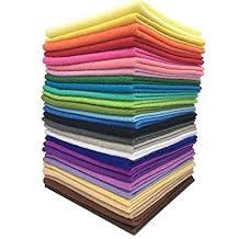 Felt Squares, Misscrafts 28pcs 8" X 8" (20 x 20cm) 1.4mm Thick Soft Felt Fabric Sheet Nonwoven Assorted Colors Patchwork Pack with Thread Bag for DIY Craft Patchwork Sewing