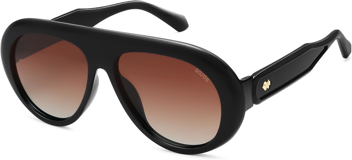 SOJOS Trendy Oversized Polarized Aviator Sunglasses for Women Men SJ2390