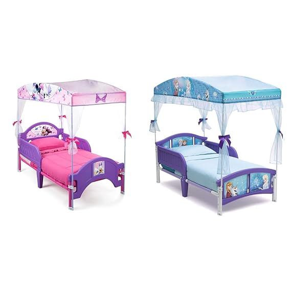 Delta Children's Products Minnie Mouse Canopy Toddler Bed,Purple & Delta Children Canopy Toddler Bed, Disney Frozen