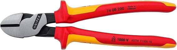 KNIPEX Tools 74 08 200 SBA InsulatedHigh Leverage Diagonal Cutters, 8-Inch