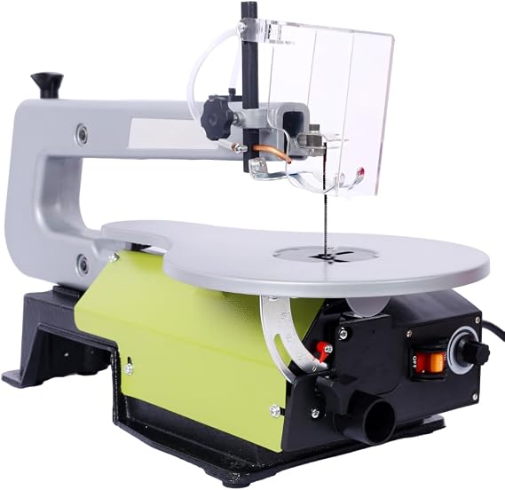 16-Inch Variable Speed Scroll Saw with Adjustable Tilting Table, Precision Cutting Tool for Woodworking, Power Saw for DIY and Crafting