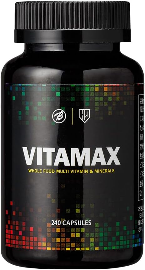 BULK SPORTS Multi-Vitamin Minerals Vitamax Naturally Sourced Premium Ingredients Vitamins 12 Types Minerals 10 Types Zinc Iron 240 Capsules 30-Day Supply Supplement